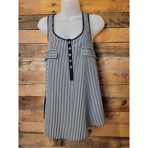 SALE-Love tree women's racerback blue & ivory stripped tank top size medium